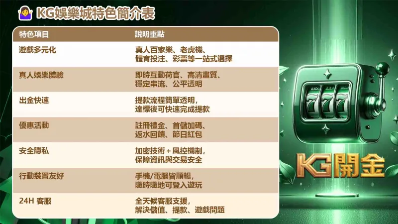 財神娛樂城特色